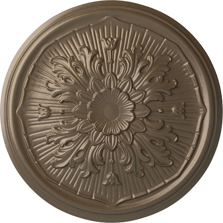 Ekena Millwork Luton Ceiling Medallion (Fits Canopies up to 1 1/8"), Hand-Painted Warm Silver, 15 3/4"OD x 5/8"P CM16LUWSS